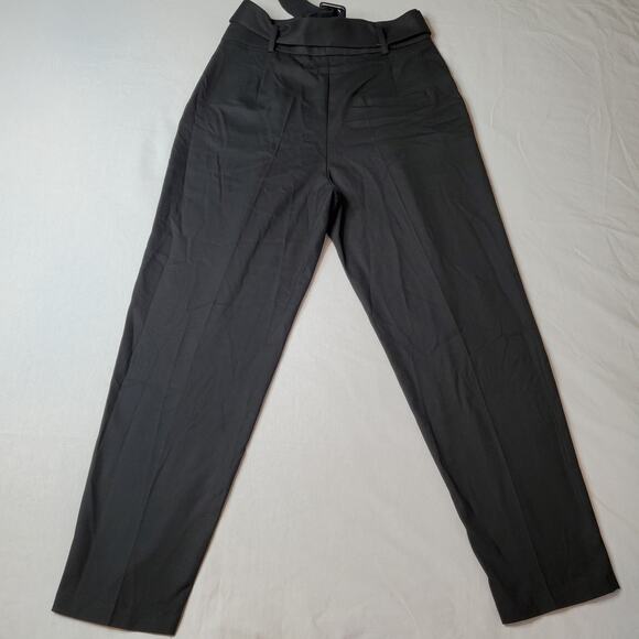 Mango Women's Size 8 NWT Belted Tapered Leg Pants Black - Picture 5 of 8